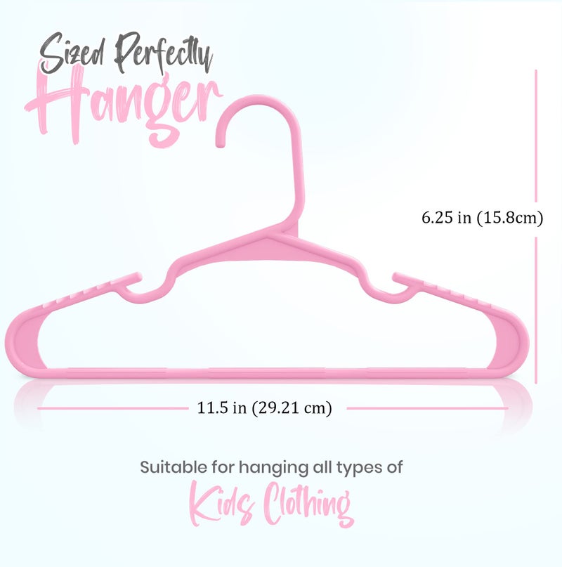 Utopia Home 60 Pack Kids Hangers - 11.5 Inch Plastic Baby Hangers for Closet - Childrens Hanger for Clothes & Infant Hanger for Closet - for Everyday Standard Use (Baby Pink) - Image 3